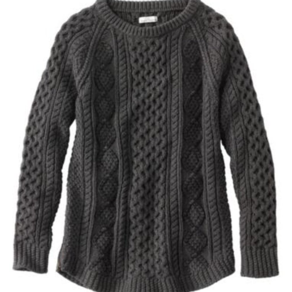 LL Bean Cotton Fisherman Tunic Sweater